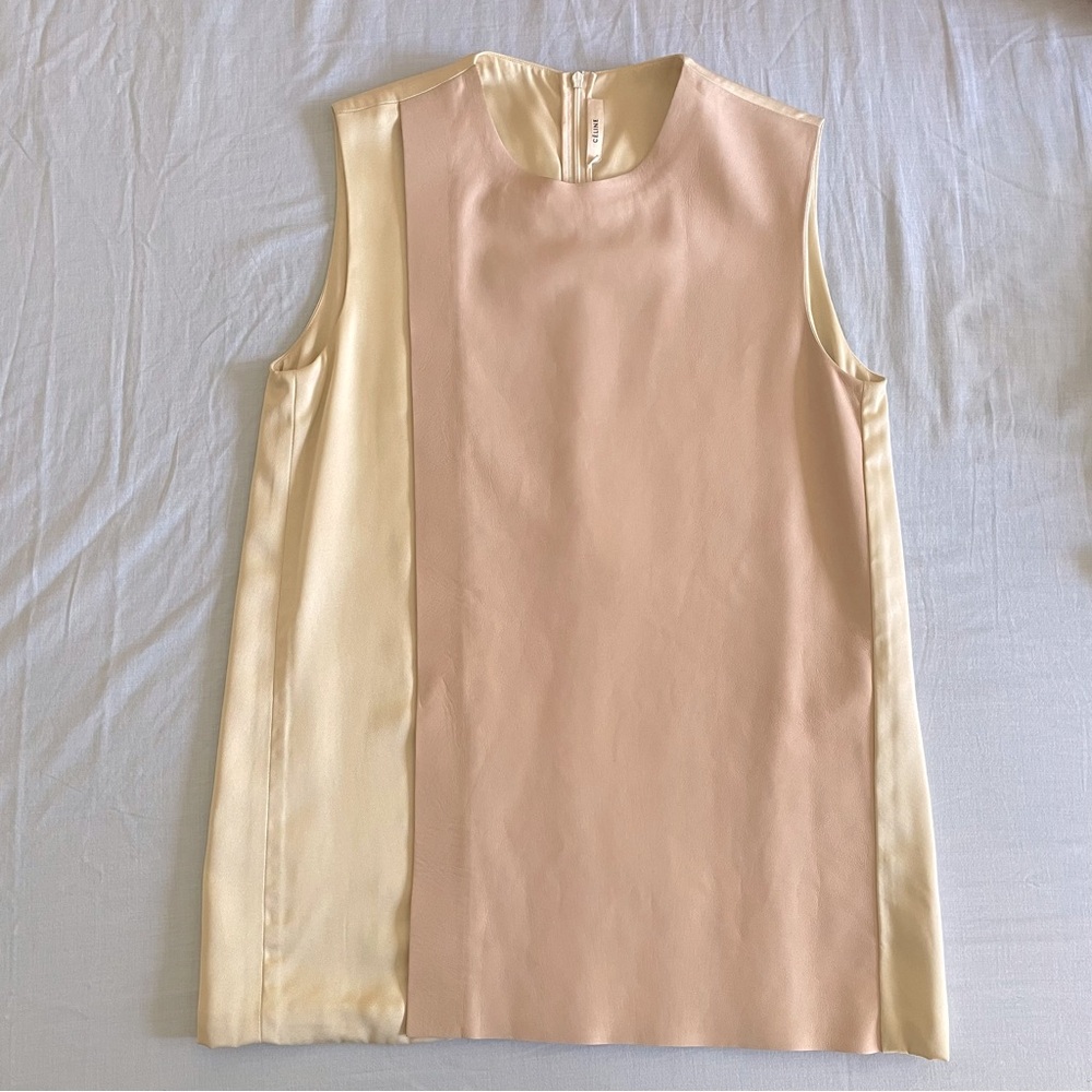 Celine Leather/Viscose Sleeveless Blouse - Phoebe Philo Era